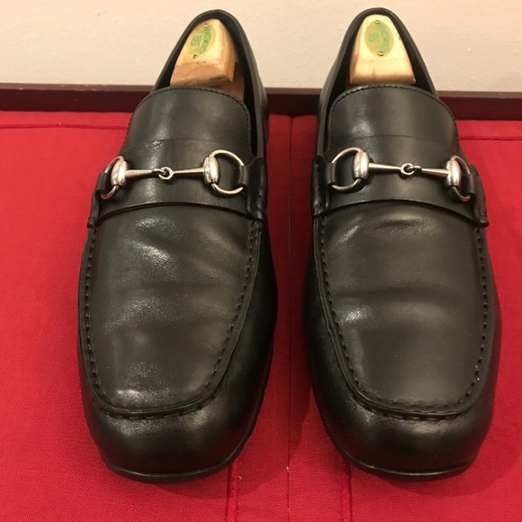 black mens gucci loafers